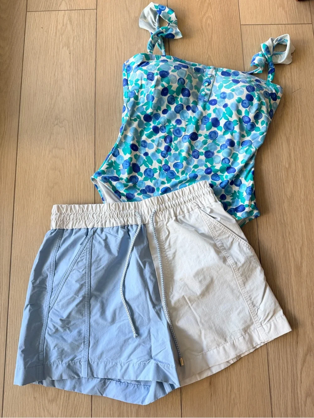J Crew One Oiece Swimsuit and Coverup Shorts Set